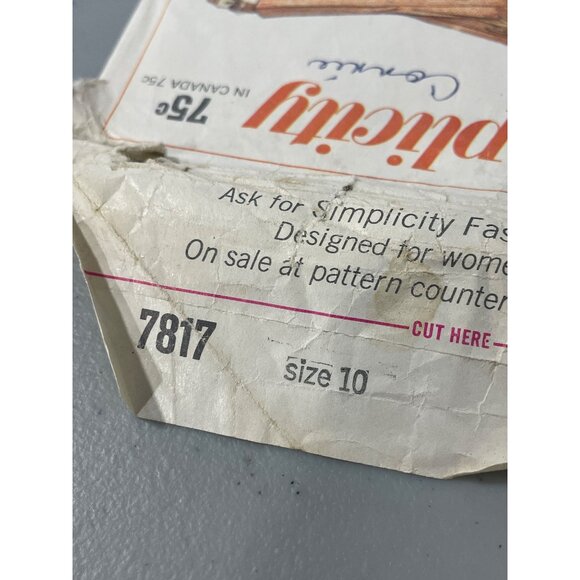 Simplicity 7817 1970s Maternity Pattern Size 10 Top Jumper Blouse Pants CUT - Picture 6 of 7